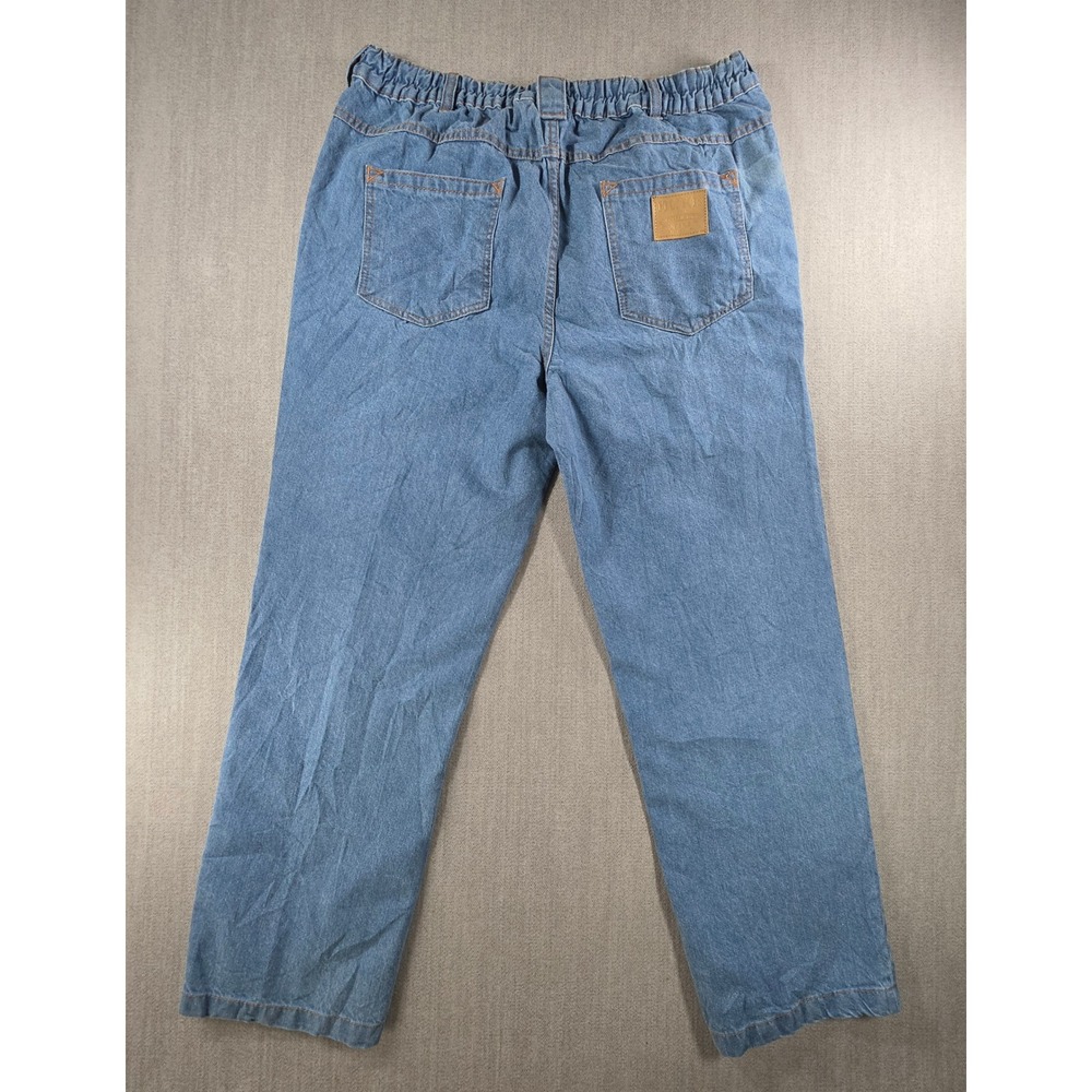Duke Haband Relaxed Fit Jeans Men 38x30 M Blue Elastic Back Denim 100% Cotton - Picture 2 of 16